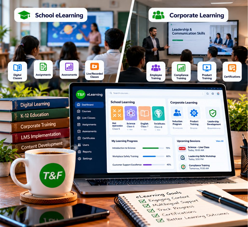 School and corporate digital learning platforms
